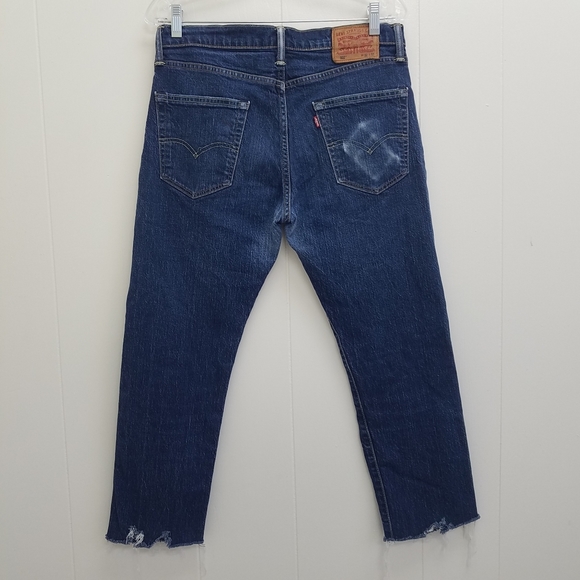 Levi's 502 Raw Hem (No From Manufacturer) Distressed  Regular Taper Jeans - Picture 3 of 15